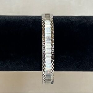 Monet Silver Tone Textured Bangle
